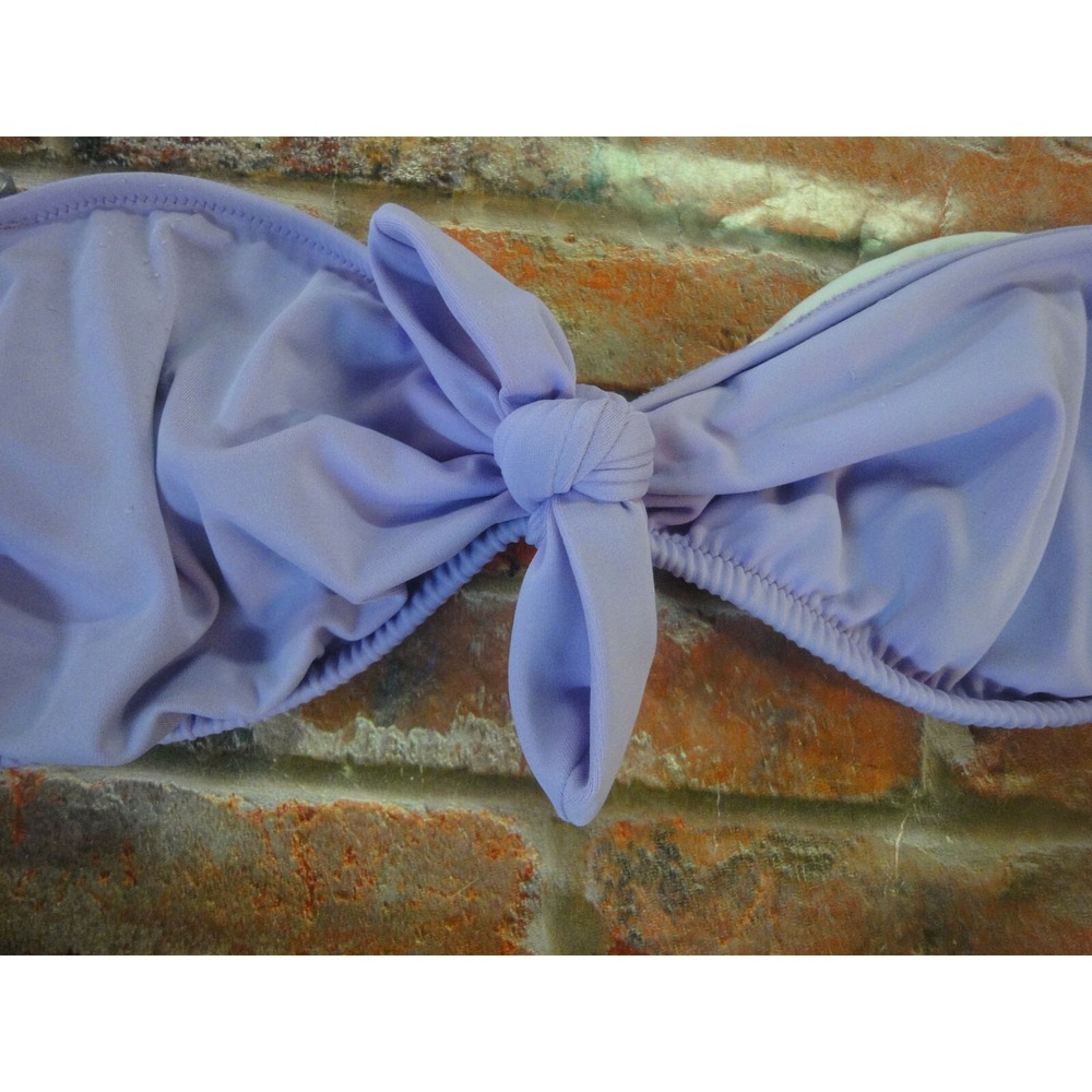 Victorias secret bikini top only strapless swim wear lavender M swimsuit bow - Picture 2 of 8